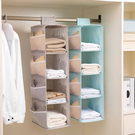 Organizador de armário multicamadas com fita de fixação Oxford Cloth Home Dormitório Underware Organizador para banheiro