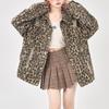 Unisex Leopard Print Denim Jacket - Trendy Turn-Down Collar for Spring and Autumn Workwear