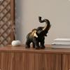 Auspicious Pachyderm Statue Chinese Style Black and Elephant Ornament Symbol of Good Fortune for