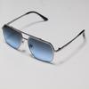 JYL TS Men's Retro Double-Bridge Square - Metal-Temple Sun Shades CY-98384