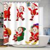 Tu Christmas Shower Curtain Santa Claus Festive Holiday Bathroom Decor Waterproof Fabric Xmas Home Decor Gift Idea