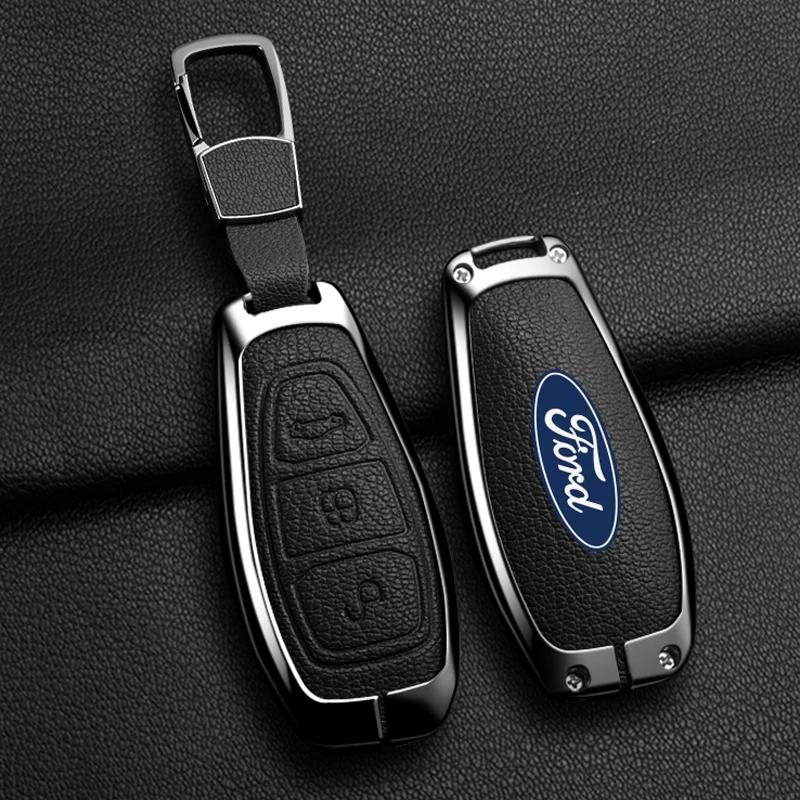 Car Sticker Car Sticker 2025 Hot Zinc Alloy Car Key Case Cover Key Bag Protector For Ford ST Line Fiesta Focus Mondeo Ecosport K
