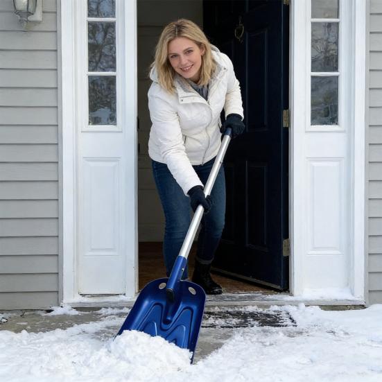 Car Snow Shovel Lightweight Aluminum Alloy Foldable Snow Shovel with Ergonomic Non-Slip D-Handle Snow Removal Gardening Tool