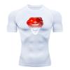 Men's Compression Fitness Sports T-shirt, Red Glowing Grinning Clown Graphic Quick Dry Breathable Athletic Shirt for Wor