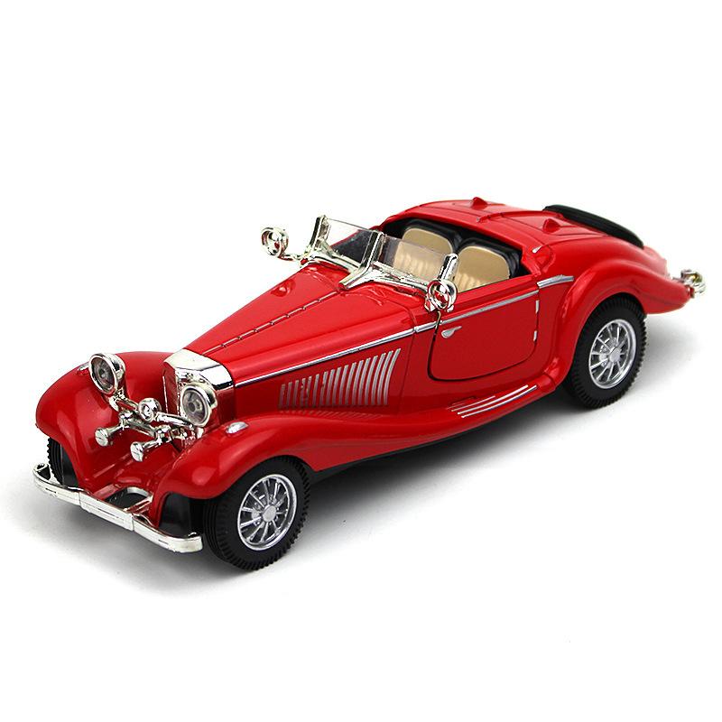 

1:28 масштабов Benz 500K, откидной литой металл, антикварные классические модели автомобилей, коллекционные игрушки, подарки (Длина 6,5 дюйма/16,8 см) 16.2x5.7x4.8cm красный