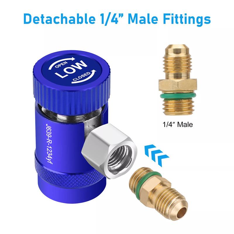 2 Pz Adattatore Connettore Rapido R1234Yf Lato Alto/Basso Auto Ac R1234Yf Accoppiatori Rapidi Adattatori Refrigerante Kit di Conversione