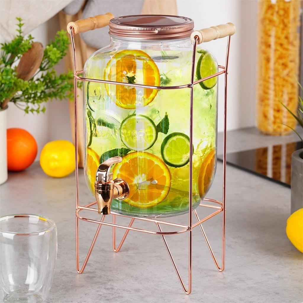 Glass Jar 4.2L For Drinks With Tap And Stand 139602