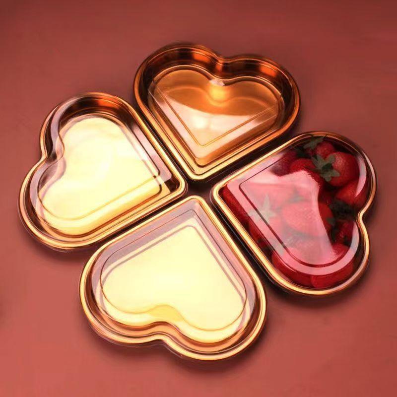 Boîtes à Fruits en Forme de Cœur 3 Pièces Avec Couvercle Contenants de Stockage pour Sucre Boîte Créative à Bijoux Bonbons Snacks pour Cadeau de la Saint-Valentin Décoration de Fête