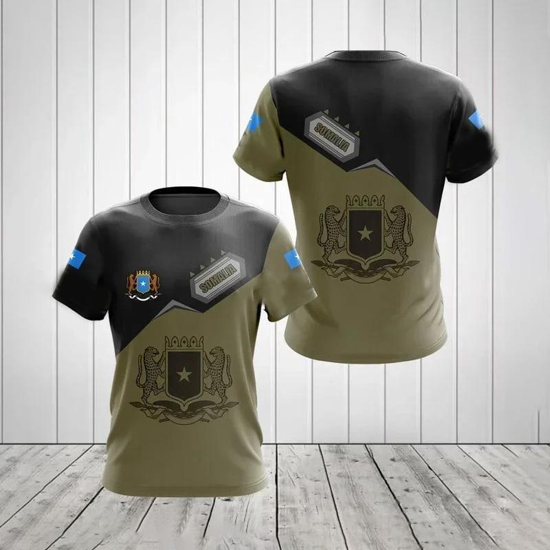 

Значок флага Сомали, сетчатая футболка с 3D принтом, футболка из полиэстера, топ, летняя футболка, мужские шорты с рукавами, спортивная одежда M зелёный