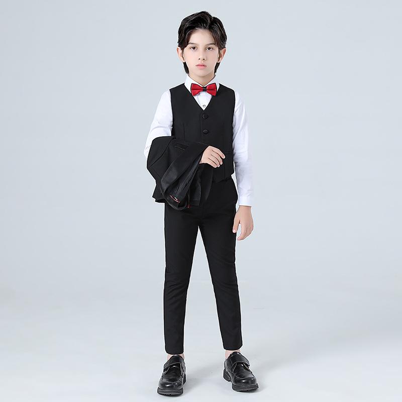 Fashionable Boys' Solid Color Blazer Suit for Piano Performance and First Birthday