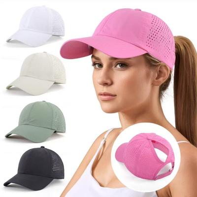 Quick Drying Tongue Hat Women Mesh Breathable Hat Men Summer UV Protection Stay Cool Stylish Adjustable Ponytail Hat