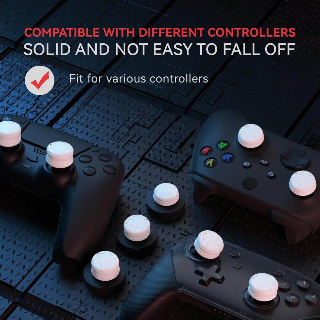 PlayVital Thumb Cushion Cap Cover Thumb Grip for PS5 PS4 Thumbstick Grip Cover for Xbox Core Xbox One Elite Series 2 Wireless Thumb Grip Cap for