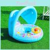 Comfortable Inflatable Baby Swim Ring With Sunshade For Kids Pool Fun And Safety