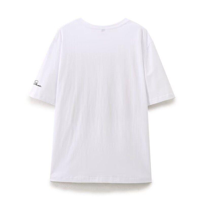 Fashion Style 2024 Autumn New Women's Clothing Easiest for Match Marilyn Monroe Print Short Sleeve T-shirt 0085032