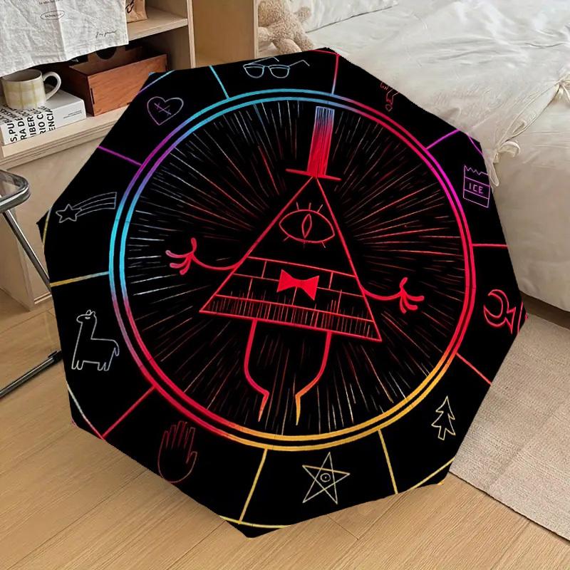 1pc Gravity Falls Bill Cipher Automatic Folding Umbrella - Compact 8-Rib Design, Durable Plastic & Iron, Lightweight for Outdoor Daily Use,  a0929178