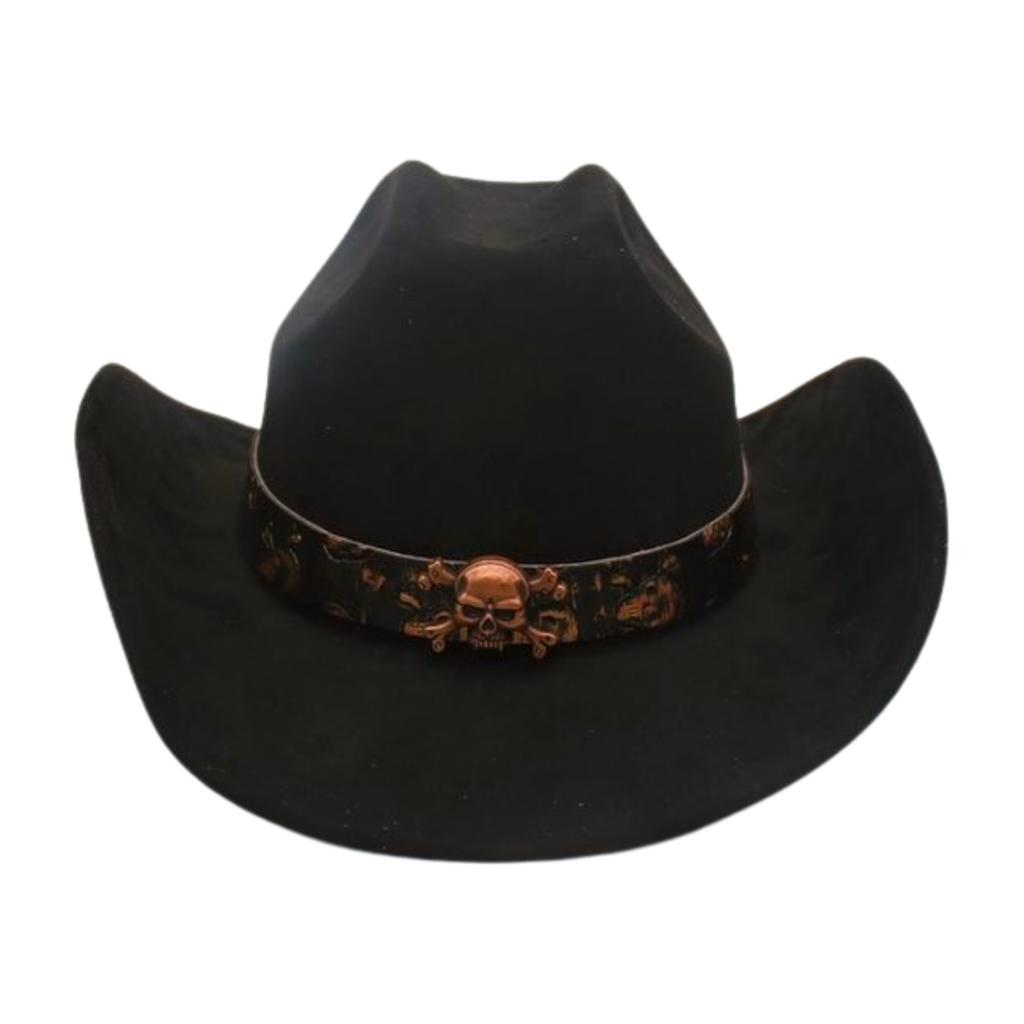 Foreign Trade  Tourism Top Hat Niche Western Cowboy Hat Niche Ethnic Style Skull Stage Dance Performance Hat