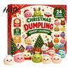 Creative Holiday Game Props Christmas Advent Calendar with Squeeze Toys, Cute Silicone Dumpling Figures, Soft Pinch Toys Stress Relief Sensory Fidget