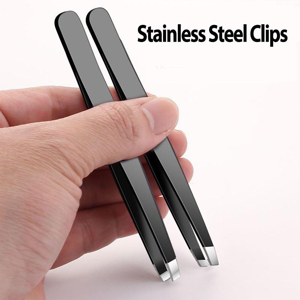 4Pcs/Set Premium Stainless Steel Precision Tweezers Beauty Brow Grooming Tool Set  Travel Use