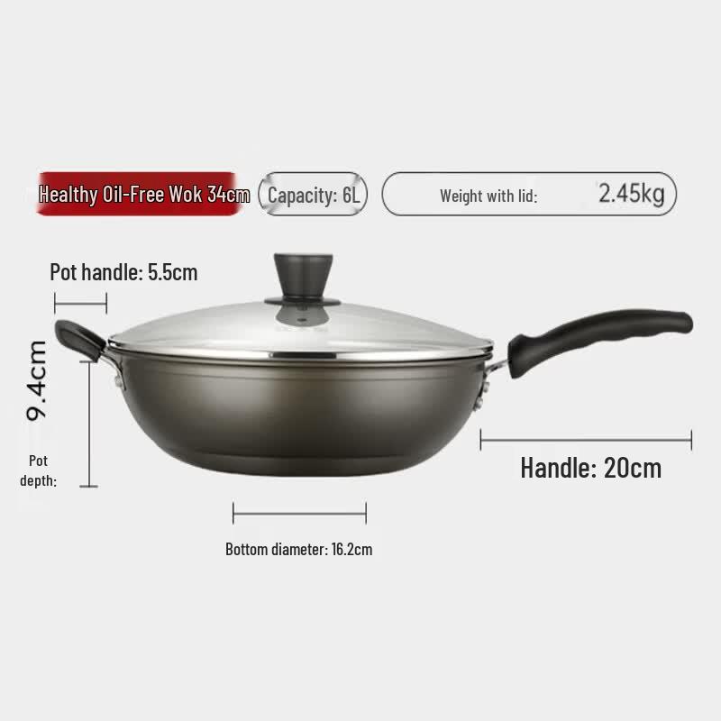 

COOKER KING 34cm Flat Bottom Non-Stick Wok