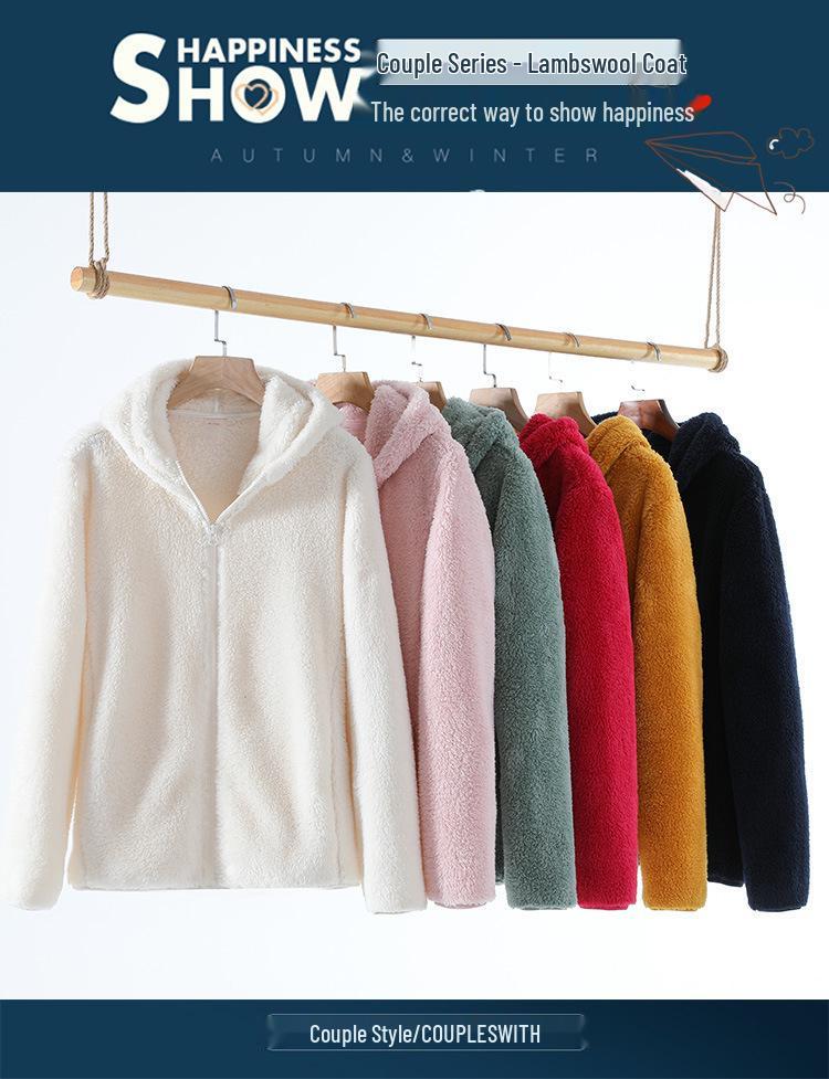Couple's Hoodie Pajama Jacket - Men's & Women's Fleece Outerwear for Autumn/Winter