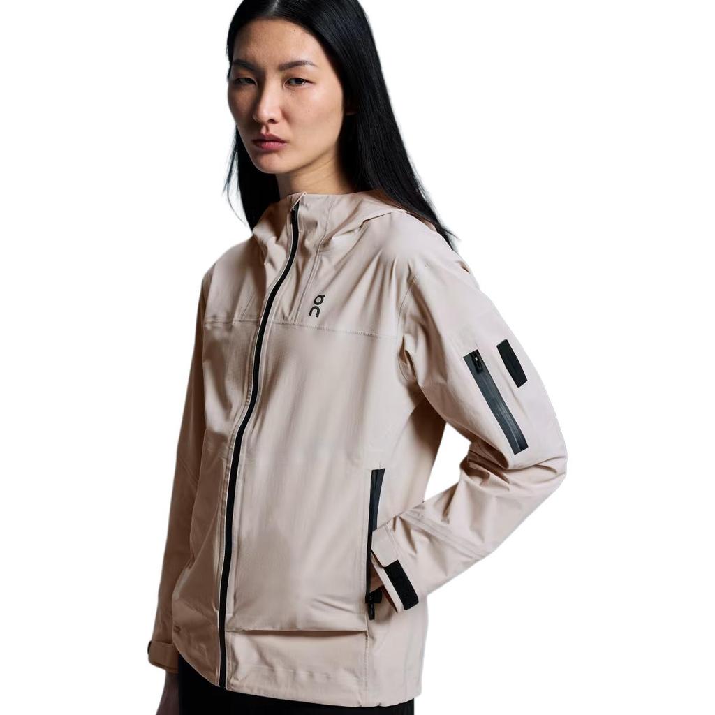 On Trek Waterproof Breathable Lightweight Durable Hooded Jacket Women Jacket Gray White 1WE10380554