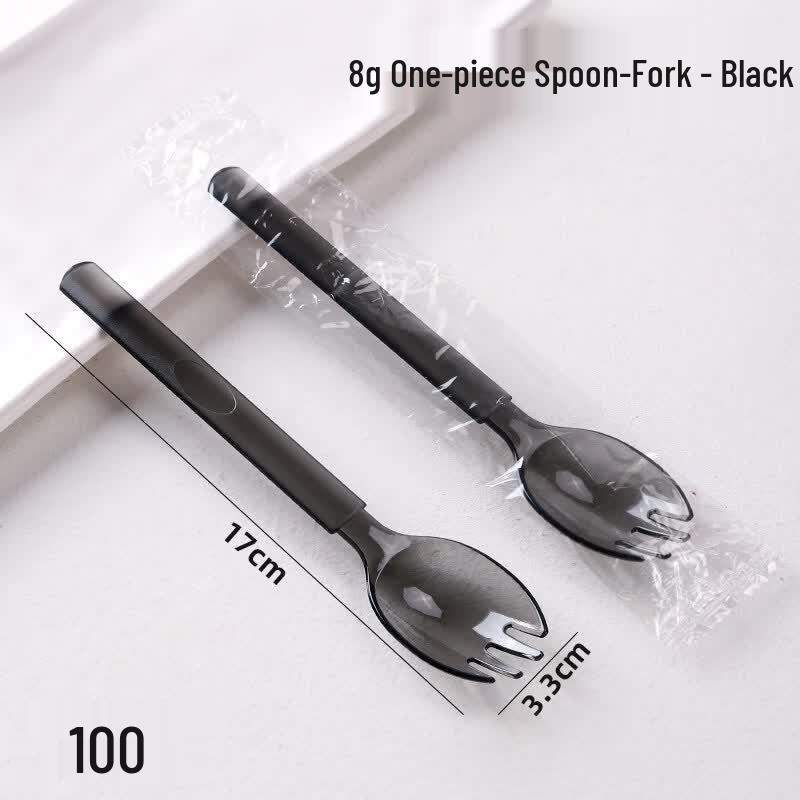 Disposable Integrated Fork Spoon Combo