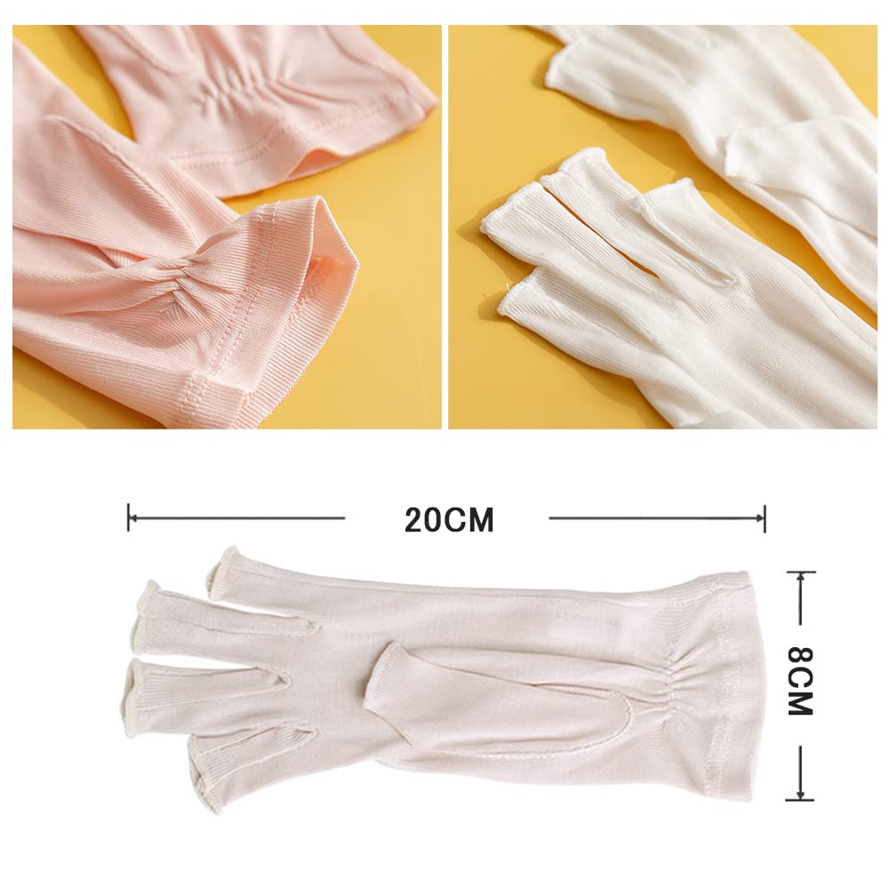 SCOLORKI Silk Gloves for UV Smartphone Sun Hand Sleeping Dryness Fingertip Protection 100% Women, Protection, Compatible, Protection, Care,