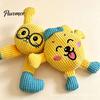 Indestructible Corduroy Dog Toy Squeaky Plush Chew Toy, Cartoon Cat/Dog Shape, Interactive Teeth Boredom Buster for Home Alone Dogs Grinding