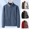 Men Coat Lapel Long Sleeve Double-Sided Polar Fleece Coat with Pockets Autumn Winter Solid Color Casual Outerwear