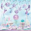 1 Set Mermaid Theme Garlands Pendants Seaweed Shell Jellyfish Conch Spiral Under The Sea Theme Girls 1st Birthday Party Decor
