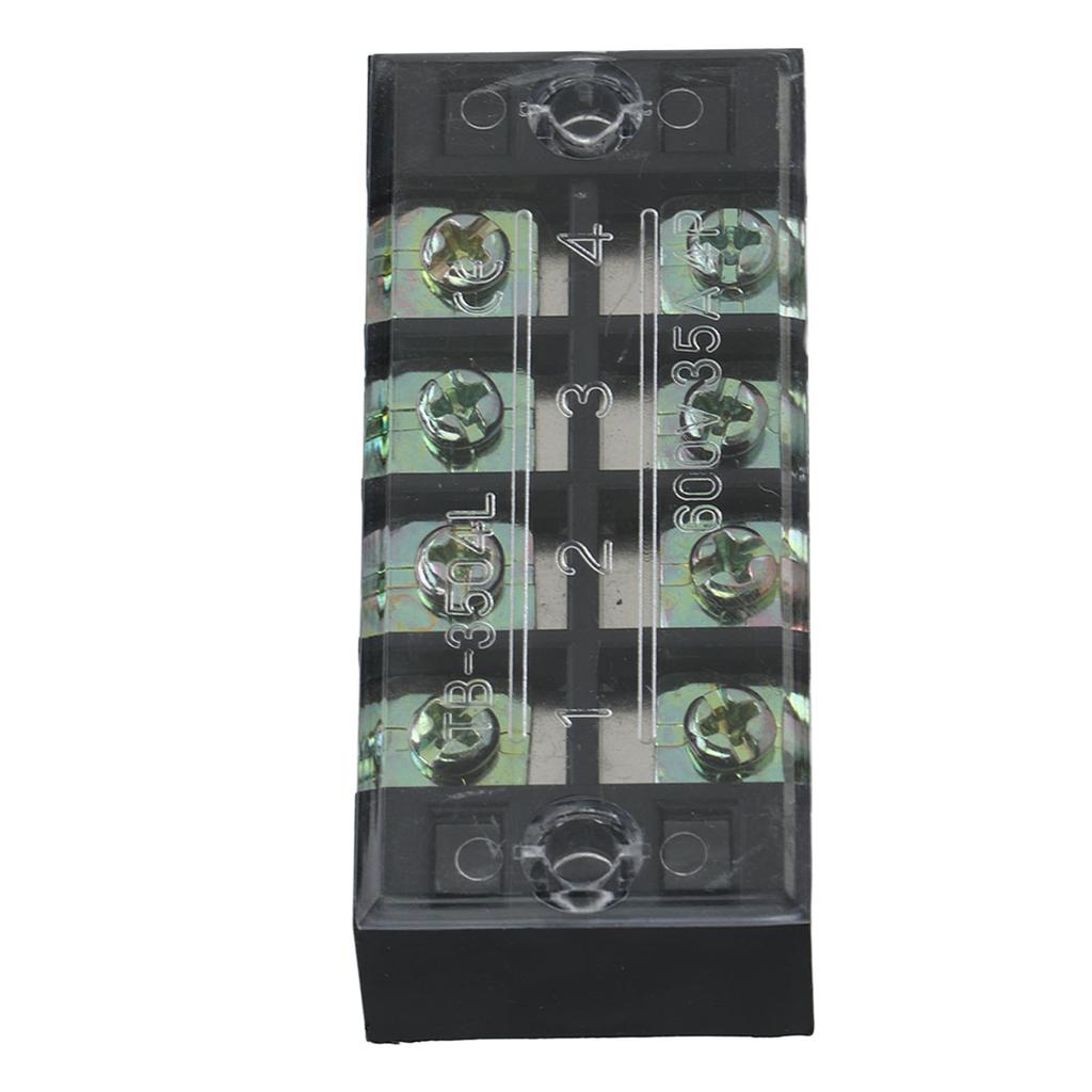 4Pcs Terminal Strip Block TB Fixed Large Current Copper Contactor Circuit Terminal Block 600V 35A 4 Positions
