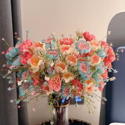 Artificial Flower Ornaments Azalea Living Room Dining Table Dried Flower Decoration Bouquet Flower Arrangement Home Decoration (excluding Vase)