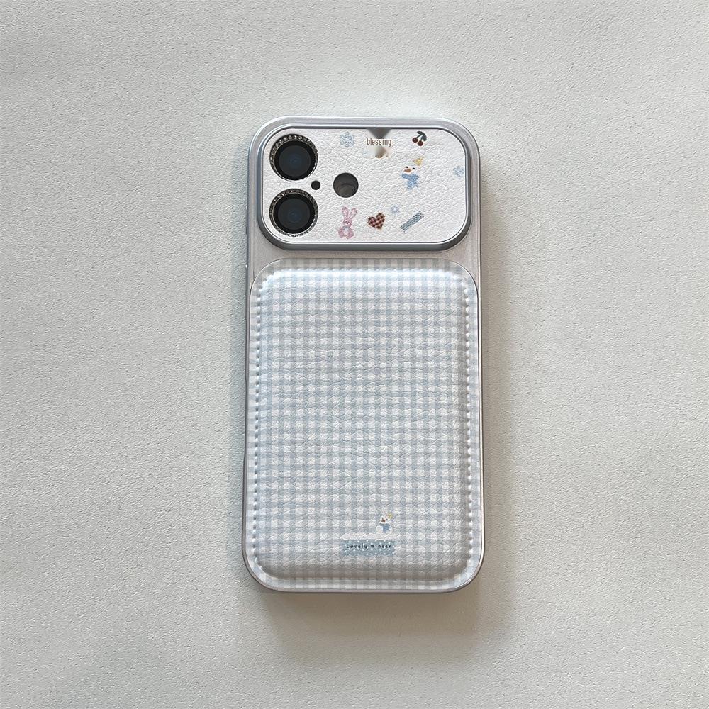 

Blue Plaid Bear Protective Phone Case for iPhone 15/14 and 17/16 PROMAX For iPhone 14 Pro Max