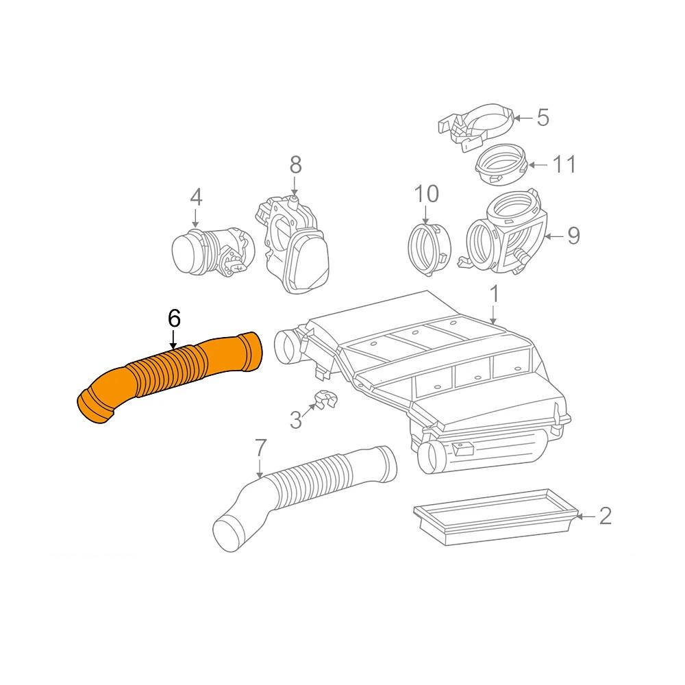 Left+Right Side Air Intake Hose For Mercedes-Benz S500 Base Sedan 4-Door 2000-2006