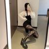 Sexy Hollowed Lace Mesh Stockings Bottomed Pantyhose Classic Lolita Fishnet  Women Netting Gothic Punk Retro Spider Web Tights