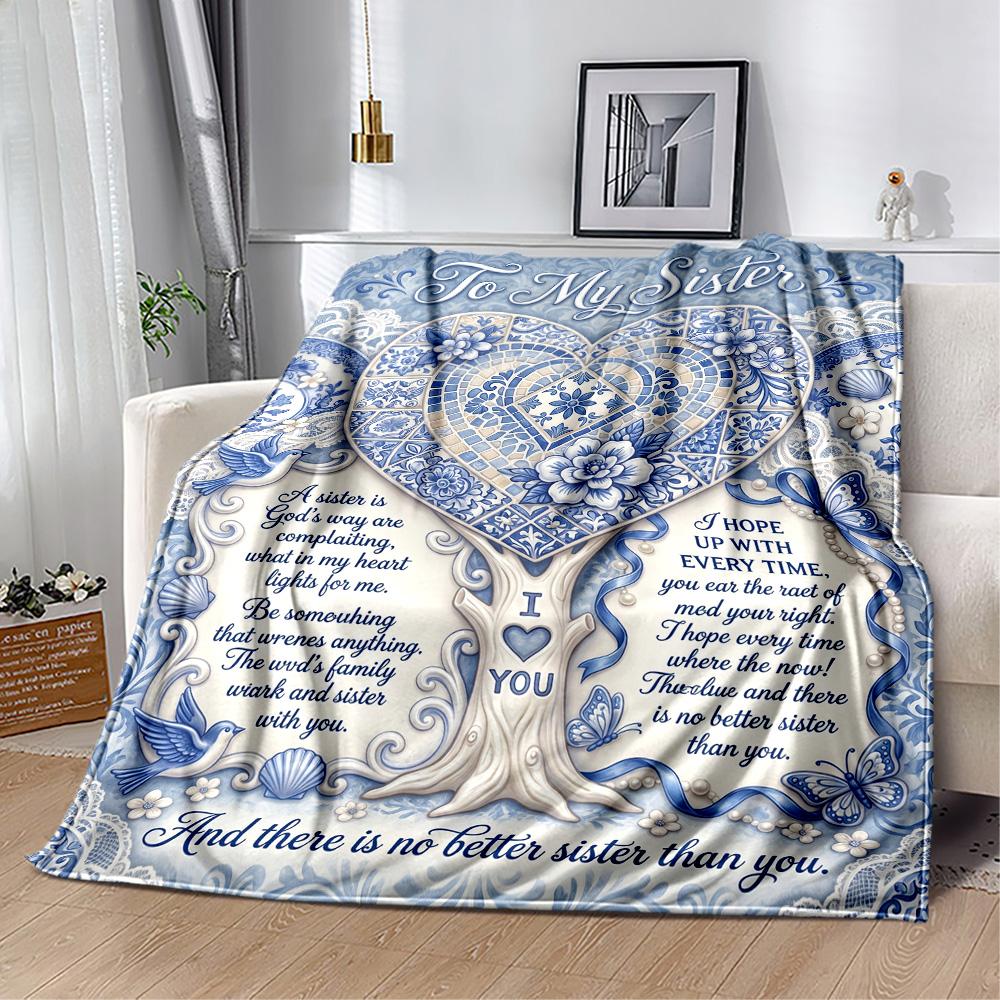 Sisterly Love Support Blanket Soft Warm Cozy Suitable for Bedding Couch Seaside for All Seasons Digital Print Best Holiday Gift for Friends Family