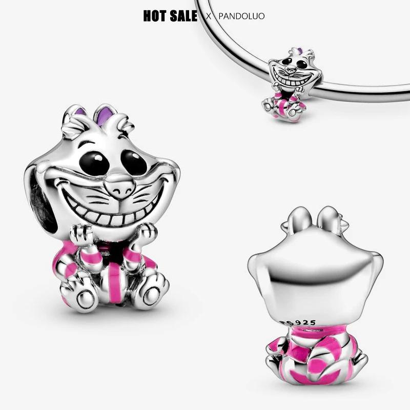 New In Charm  Cheshire Cat Charm Beads Suitable For Original Women Stitch Bracelet Necklace Pendant Jewelry Holiday Gifts