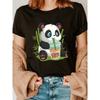 Panda Print Crew Neck T-Shirt, Casual Short Sleeve T-Shirt For Spring & Summer, Women's Clothing
