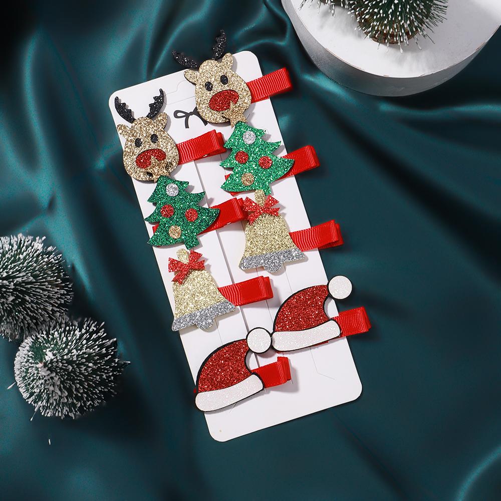 

Набор из 8 рождественских заколок для волос для девочек и детей, рождественский декор, новогодние украшения для вечеринки, детские аксессуары для волос, подарок