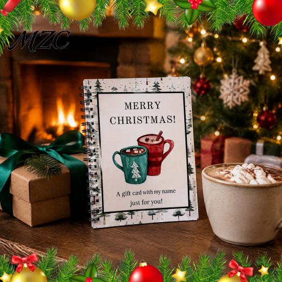 Shopping Card Management Book Highland Cow Christmas Organizer, Spiral Bound Storage Book, Durable Greeting Journal Coil Binding Portable Album