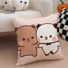 Cute Lovely B-Bubu And D-Doodle Cushion Cover Throw Pillow Cover Hidden Button Durable Polyester Chair Cushion