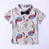 Blumenblatt-Print Kurzarm-Hemd Set für Jungen - Europäischer & Amerikanischer Stil