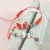 Cute Animal Butterfly Multicolor Crystal Small Round Beads Bracelets for Women Boho Rainbow Rope Bracelet Wristband Jewelry Gift