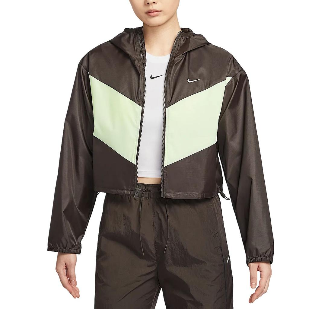 Nike Sportswear SS25 WINDRUNNER Jacket Women's Satin Brown/Light Yellow Green/White HJ1183-220