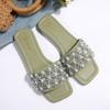 [Foreign Trade] Slippers Female Summer Wear Fashion Internet Celebrity Rhinestone Fairy Wind Flat Bottom One Word Cool Slippers