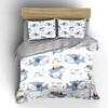 Cartoon Sharks With Headphones And Hats Printed Duvet Cover Set1 Duvet Cover+2 Pillowcasemulti Size Bedroom Bedding Decor