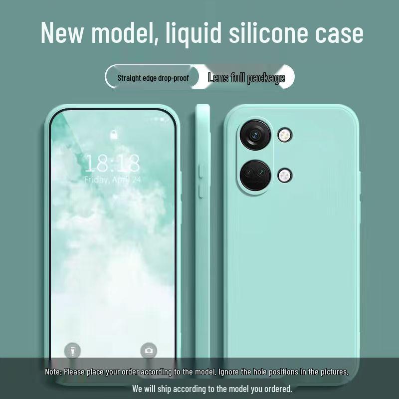 

OnePlus Ace 2V Liquid Silicone Case: Full Coverage, Drop Protection, Simple Style, Skin-Friendly. OnePlus Ace 2V світло-зелений колір