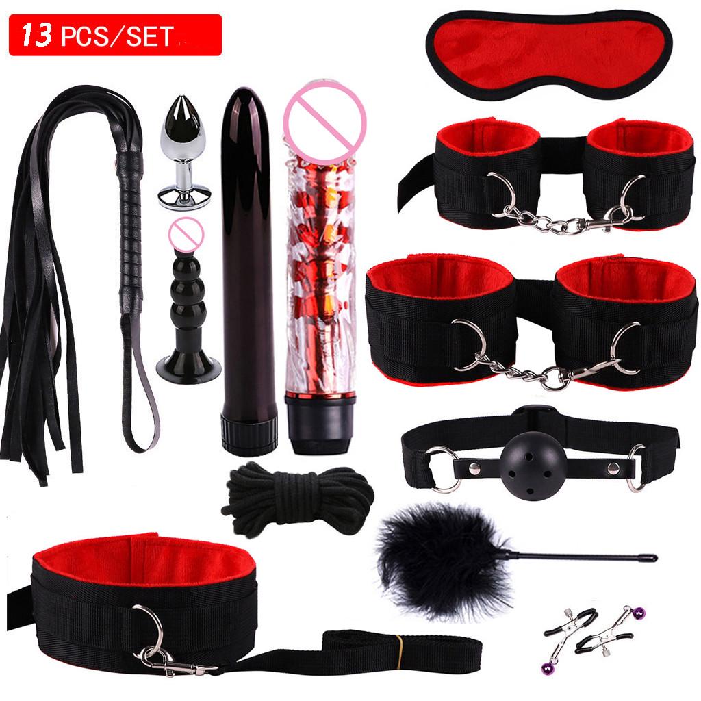 Nippelplugger Anal Vibrator Håndjern Maske Vibrasjonssett