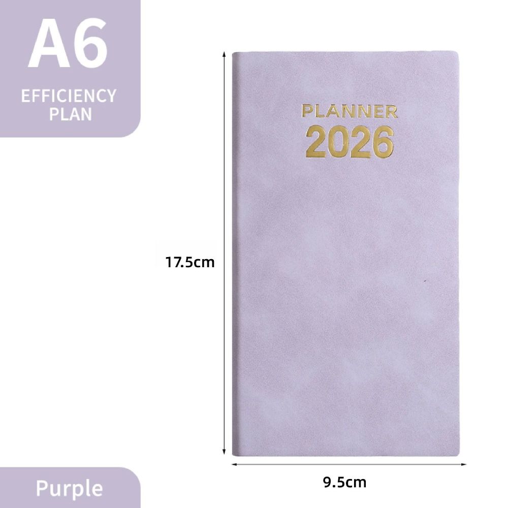 A6 2026 Agenda Book with Calendar English Notepad High Quality Pocket Diary Book  School Office