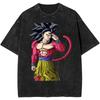 Summer Dragon Ball Vintage T-Shirt Heavyweight Washed Oversized Unisex Anime Vegeta & SSJ4 Goku Graphic Retro